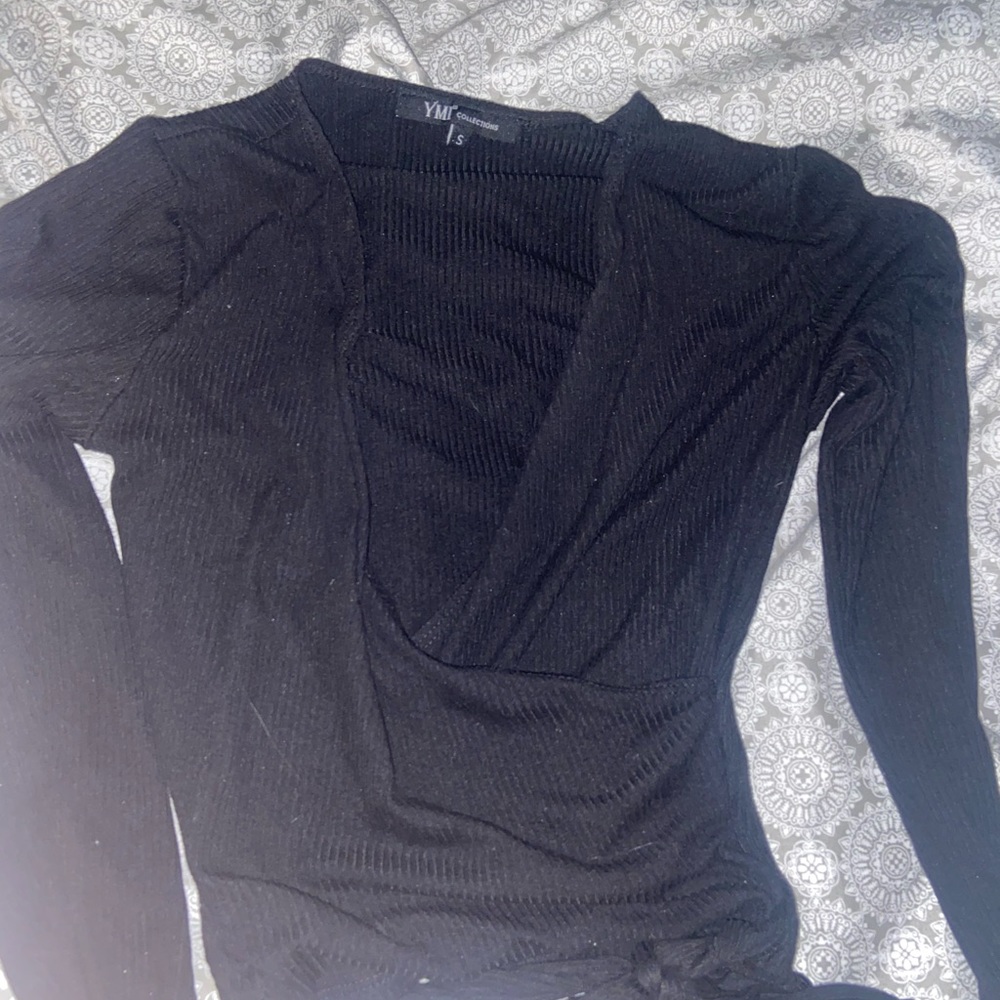 Tie Crop Top, Size: Small, Color: Black